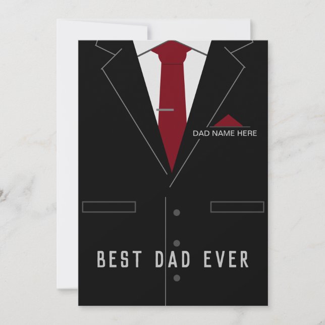 Best DAD Ever Father's Day Card Custom Text / Name (Front)