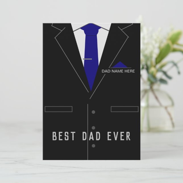 Best DAD Ever Father's Day Card Personalised Name (Standing Front)