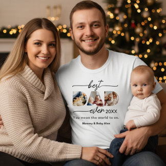Best dad ever| Father's Day Dad Cut out 3 Photos T-Shirt