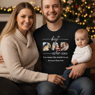 Best dad ever Father's Day Dad Cut out Black T-Shirt