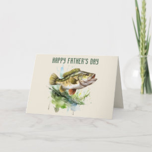 Best Dad Ever Fathers Day Fish  Thank You Card