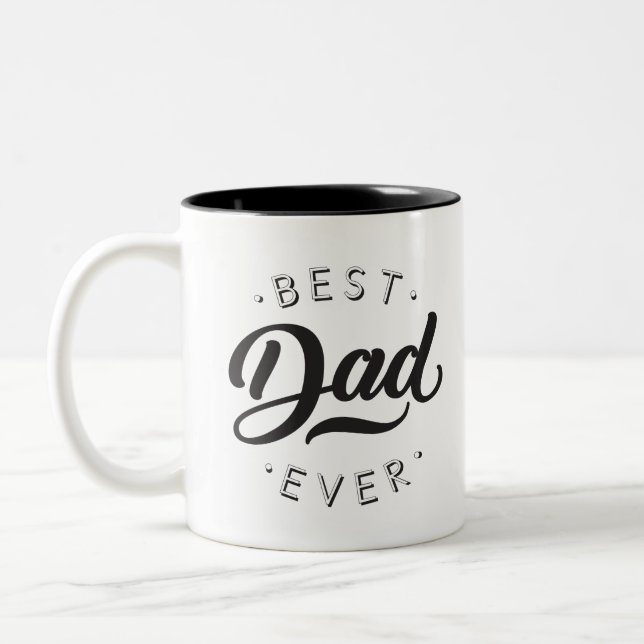 Best Dad Ever Father's Day Gift Happy Dad's Day Two-Tone Coffee Mug (Left)