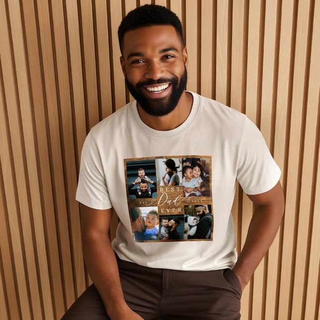 Best Dad Ever Father's Day Gift Photo Woodgrain Tri-Blend Shirt (Best Dad Ever Father's Day Gift Photo Woodgrain Tri-Blend Shirt)