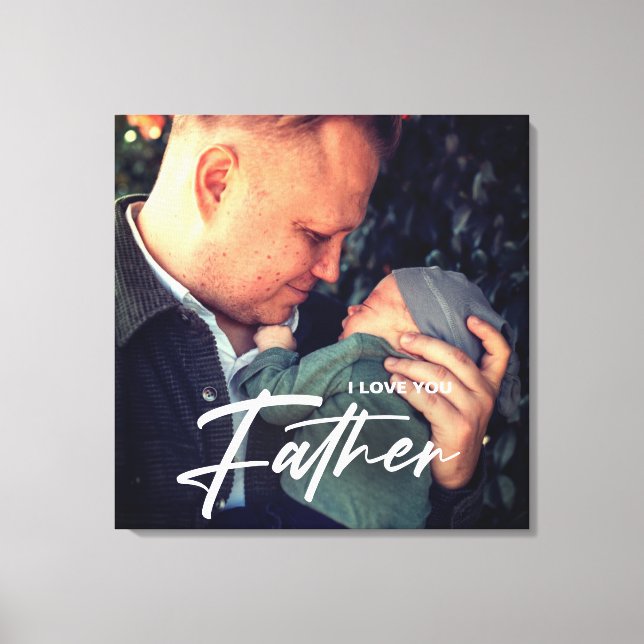 Best Dad Ever Father's Day gift  | Thank You Photo Canvas Print (Front)