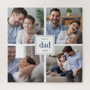 Best Dad Ever   Father's Day Kids Photo Collage Jigsaw Puzzle