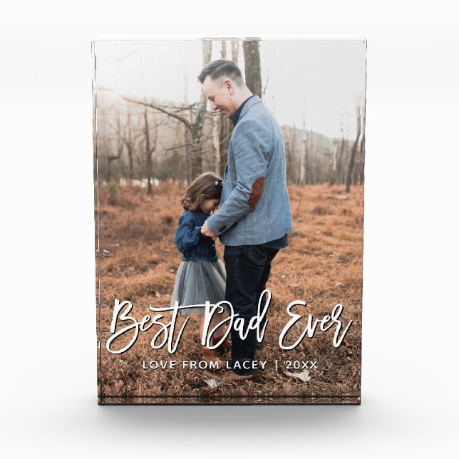 Best Dad Ever Father's Day Personalised  Photo Block (Front)