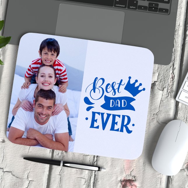 Best Dad ever Fathers Day personalised photo Mouse Mat (Creator Uploaded)