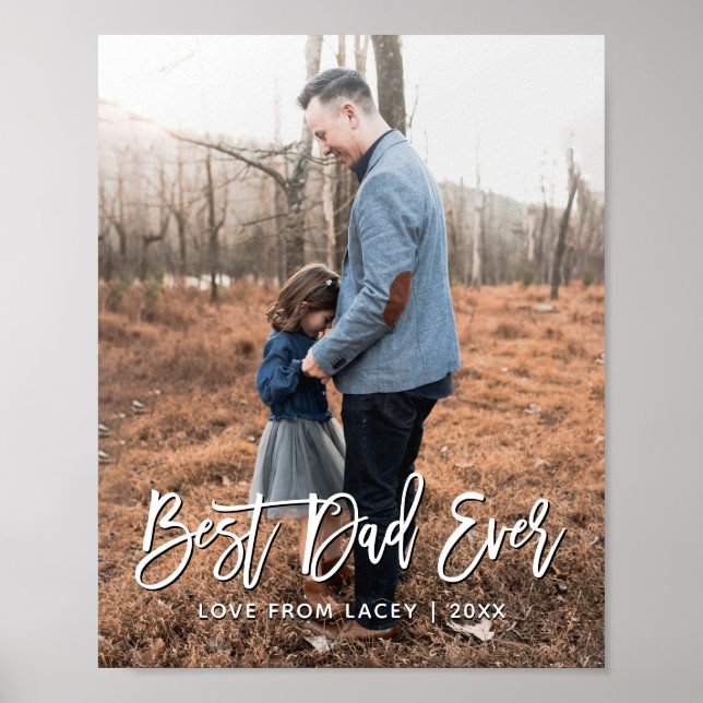 Best Dad Ever Father's Day Personalised Photo Post Poster (Front)