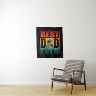 BEST DAD EVER FATHERS DAY PERSONALIZED PICTURE TAPESTRY