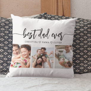 Best Dad Ever - Father's Day Photo Collage Cushion