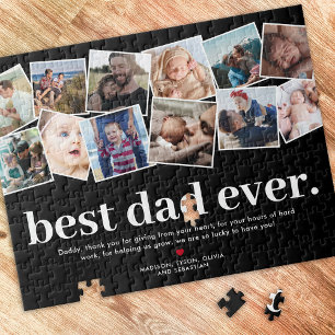 Best Dad Ever Father's Day Photo Collage Jigsaw Puzzle