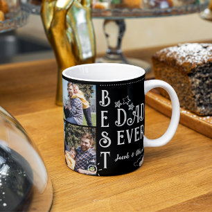 Best dad ever fathers day photo collage  large coffee mug