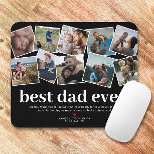 Best Dad Ever Father's Day Photo Collage Mouse Mat