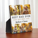 Best Dad Ever Fathers Day Photo Collage Plaque<br><div class="desc">fathers day gift,  best dad ever,  photo collage plaque,  custom photo gift,  personalised dad gift,  modern fathers day,  family photo display,  gift from kids,  keepsake for dad,  sentimental dad gift,  custom name plaque,  fathers day decor,  warm neutral decor,  five photo collage,  fathers day photo</div>