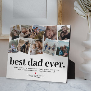 Best Dad Ever Father's Day Photo Collage Plaque