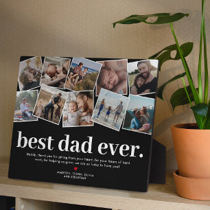 Best Dad Ever Father's Day Photo Collage Plaque