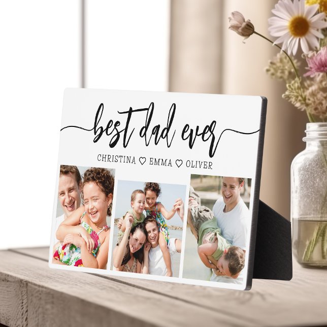 Best Dad Ever - Father's Day Photo Collage Plaque (Creator Uploaded)