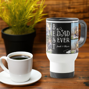 Best dad ever fathers day photo collage  travel mug