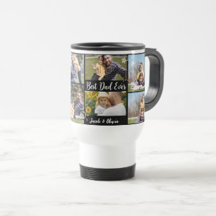 Best dad ever fathers day photo collage  travel mug
