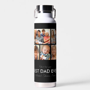 Best Dad Ever Fathers Day Photo Collage Water Bottle