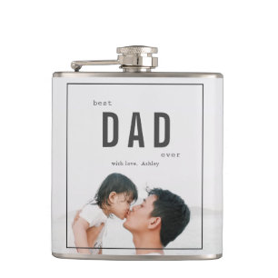 Best Dad Ever Father's Day Photo Hip Flask