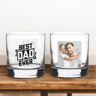 Best Dad Ever Father's Day Photo Instagram Whiskey Glass