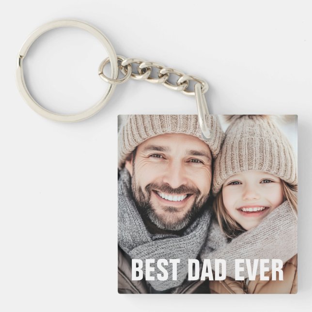 Best dad ever father's day photo key ring (Front)