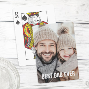 Best dad ever father's day photo playing cards