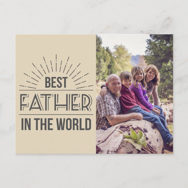 Best dad ever father's day photo postcard (Front)