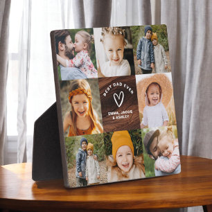 Best Dad Ever Father's Day Photo Wood Grain Plaque