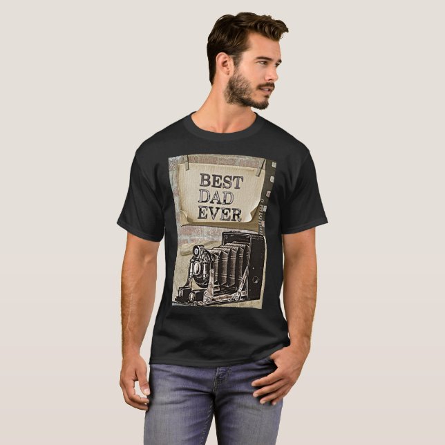 Best Dad Ever Fathers Day Photographer Antique T-Shirt (Front Full)