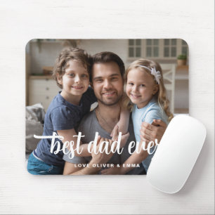 Best Dad Ever Father's Day Script Photo  Mouse Mat