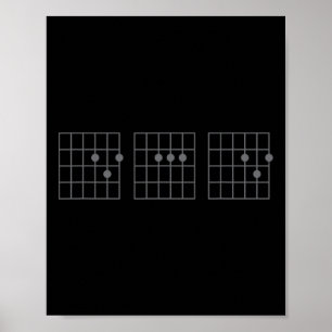 Best Dad Ever Fathers Day Shirt Guitar Chord Rock  Poster