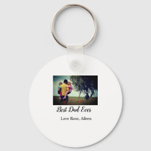 Best dad ever father's day son daughter papa dad p key ring