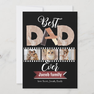 Best Dad Ever, Father's Day three Photo Collage  Holiday Card