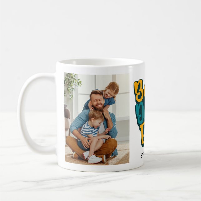 Best Dad Ever Father's Day Two Photo Collage Coffee Mug (Left)