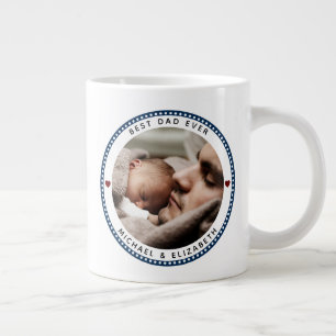 Best Dad Ever Father's Day Two Photo Collage Large Coffee Mug