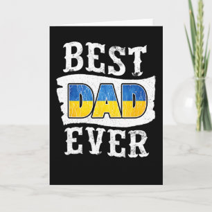 Best Dad Ever Father's Day Ukrainian Flag Ukraine Card