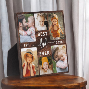 Best Dad Ever Father's Day Wood Photo Collage Plaque