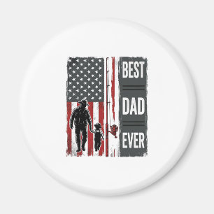 Best Dad Ever Fishing Flag Vintage Vector Design_1 Magnet