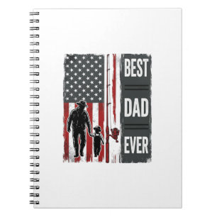 Best Dad Ever Fishing Flag Vintage Vector Design_1 Notebook