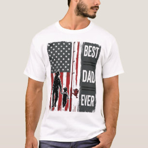 Best Dad Ever Fishing Flag Vintage Vector Design_1 T-Shirt