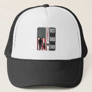 Best Dad Ever Fishing Flag Vintage Vector Design_1 Trucker Hat