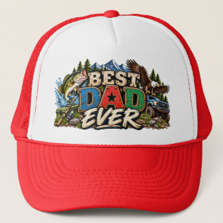 Best Dad Ever Fishing Outdoors Trucker Hat