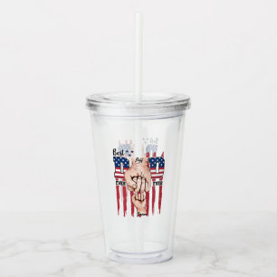 Best Dad Ever – Fist Bump USA Flag - 1 Child Acrylic Tumbler
