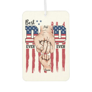 Best Dad Ever – Fist Bump USA Flag - 1 Child Car Air Freshener