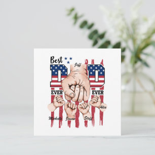 Best Dad Ever – Fist Bump USA Flag - 4 Kids
