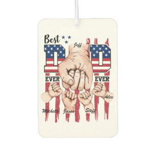 Best Dad Ever – Fist Bump USA Flag - 4 Kids Car Air Freshener