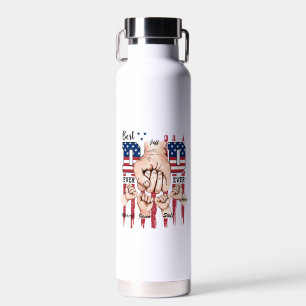 Best Dad Ever – Fist Bump USA Flag - 4 Kids Water Bottle