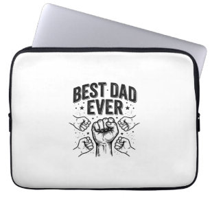 Best Dad Ever Fist Bump Vintage Shirt Design_1 Laptop Sleeve
